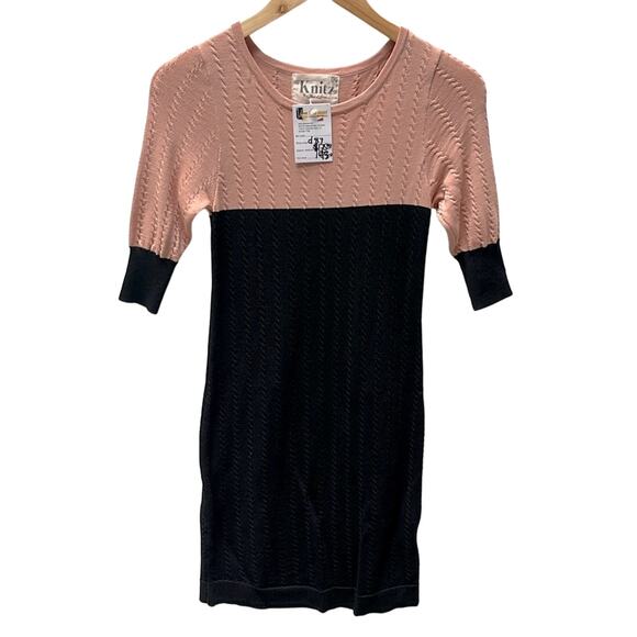 Knitz For Love & Lemons Sweater Dress Color Block XS From It’s A Wrap Studio - Picture 1 of 10